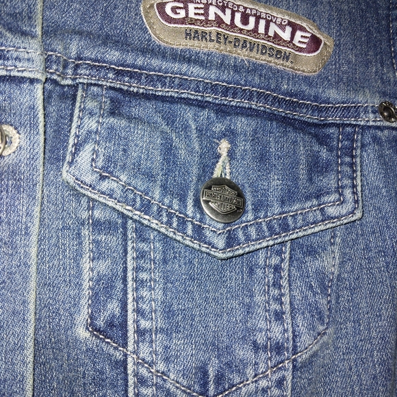 Harley-Davidson Jeans Jacket XS Fade Look - Picture 5 of 6